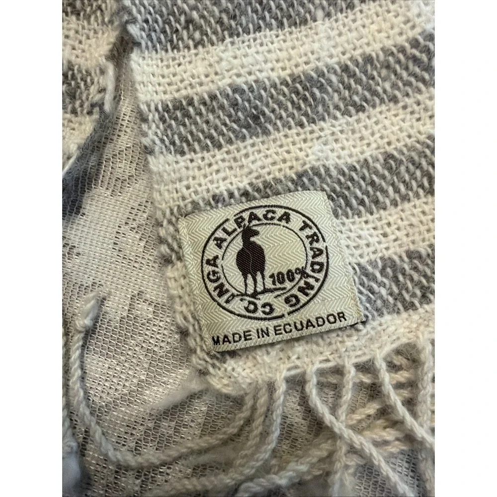 VTG 100% Baby Alpaca Hand Woven Scarf Ecuador 70
